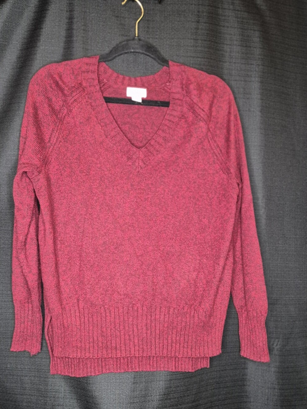Old Navy Marled Wine V-Neck Sweater
